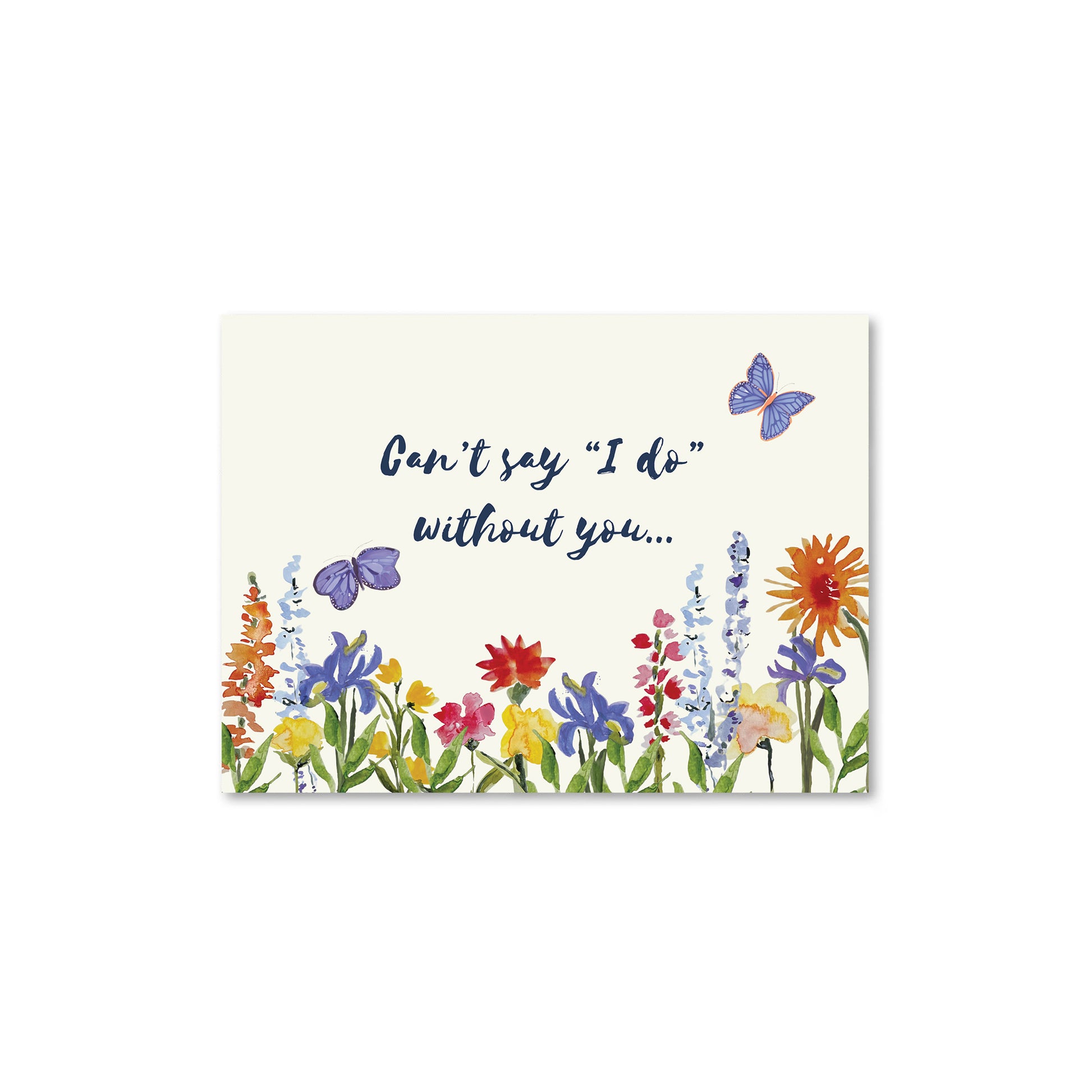 Wildflowers and butterflies bridesmaid proposal card