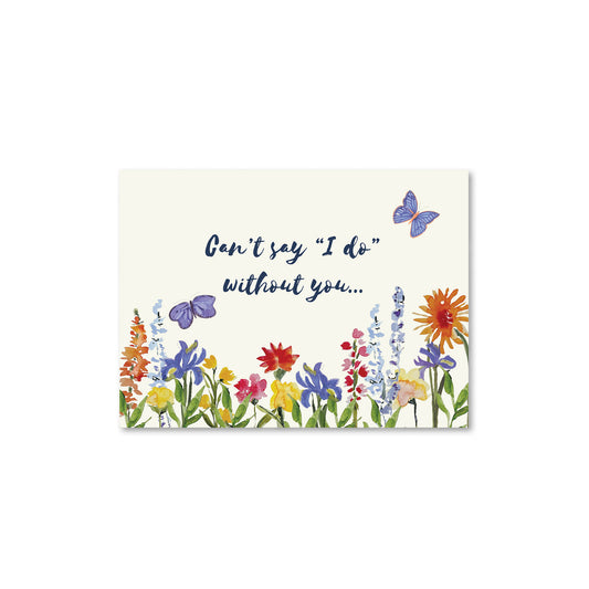 Wildflowers and butterflies bridesmaid proposal card