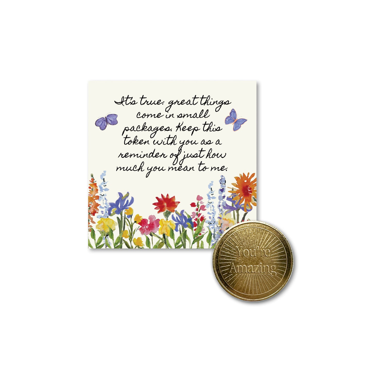 Wildflowers and butterflies bridesmaid proposal card with keepsake token