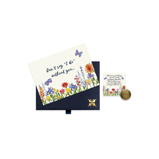 Wildflowers and butterflies bridesmaid proposal card gift set