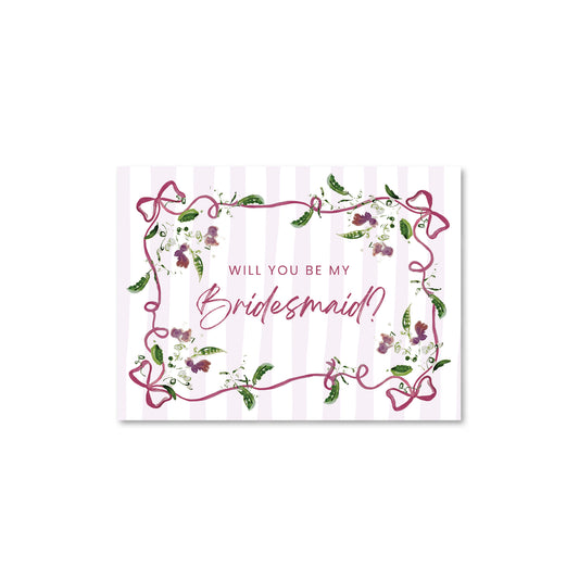 Floral girly bridesmaid proposal card