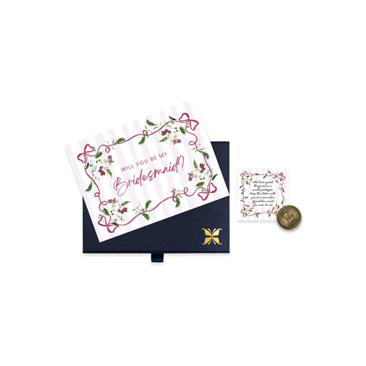 Girly floral bridesmaid proposal card gift set